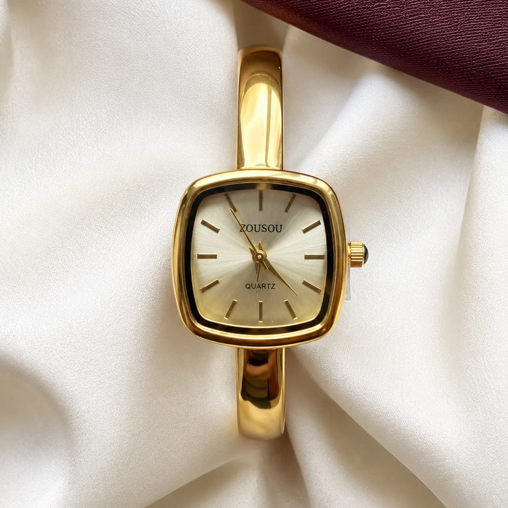TFC Size 2.6 Square Gold Plated Bangle Watch
