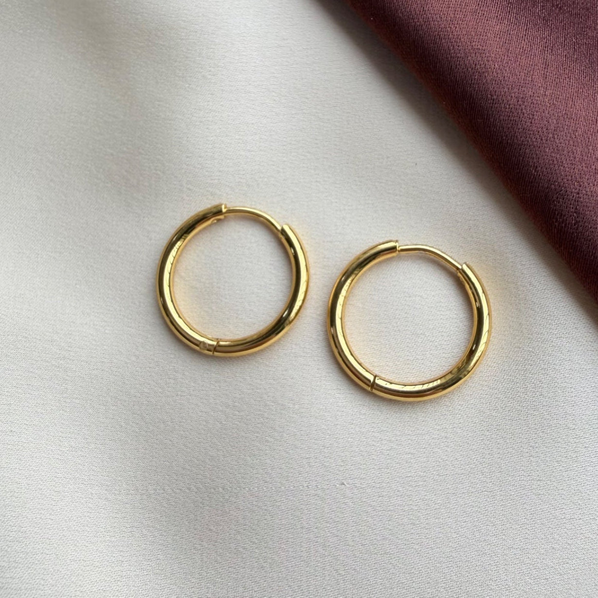 TFC Medium Hoop Gold Plated Hoop Earrings