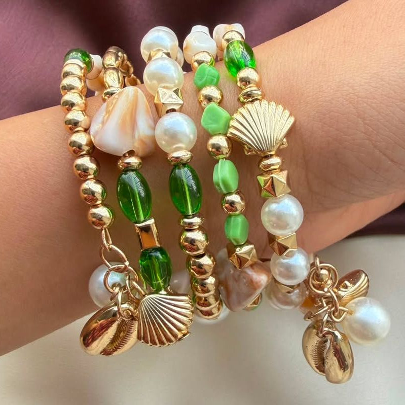 TFC Greenery Gold Plated Spiral Bracelet