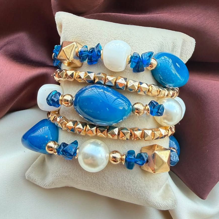 TFC Blues Gold Plated Bracelet (set of 5)