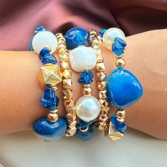 TFC Blues Gold Plated Bracelet (set of 5)