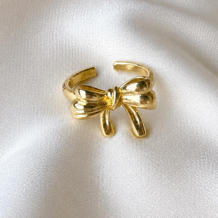 TFC Aurelia Bow Gold Plated Adjustable Ring