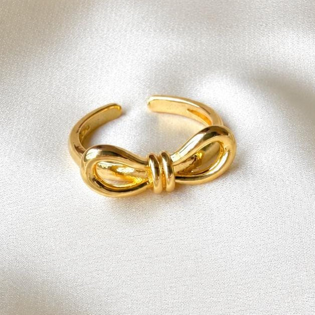 TFC Spark Bow Gold Plated Adjustable Ring
