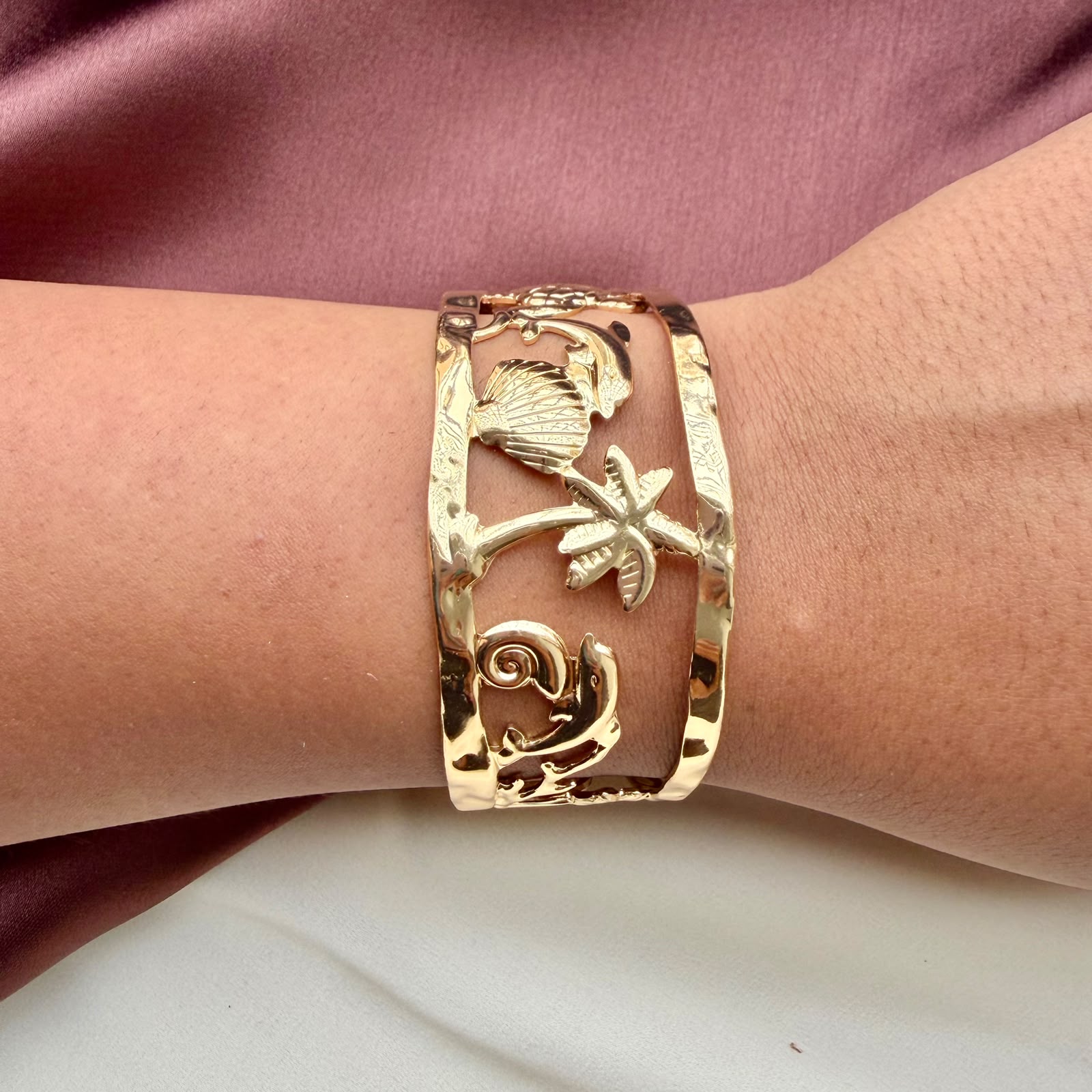 TFC Adjustable Beach Vibe Gold Plated Bracelet Cuff