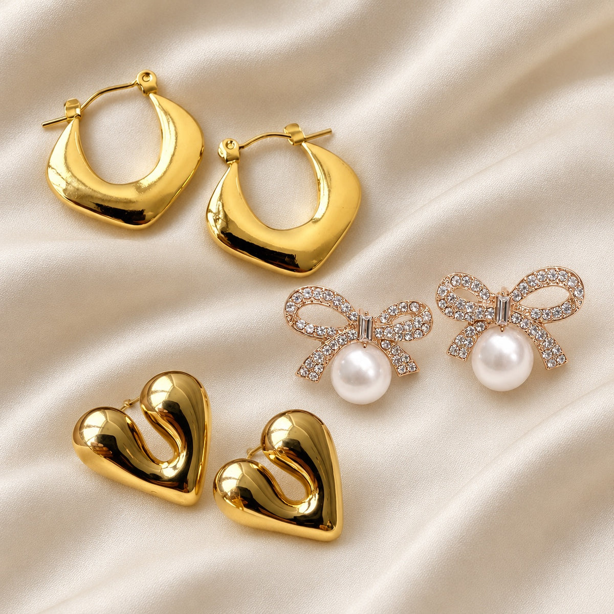 TFC Diva Gold Plated Earrings Combo Set