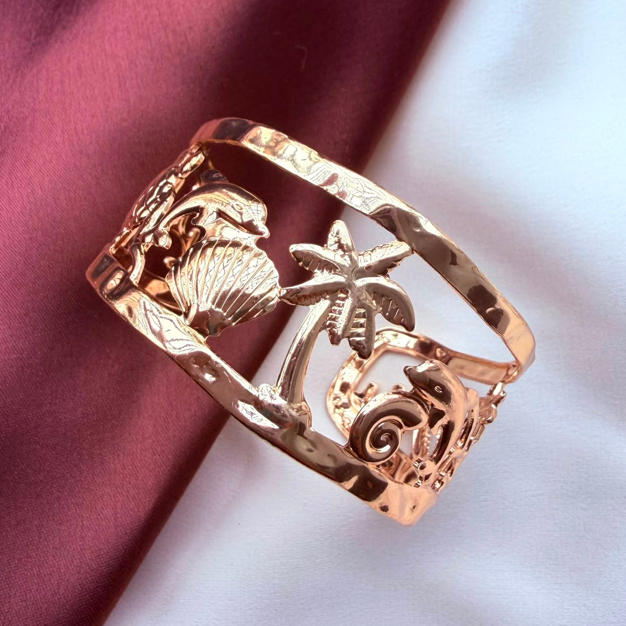 TFC Adjustable Beach Vibe Gold Plated Bracelet Cuff