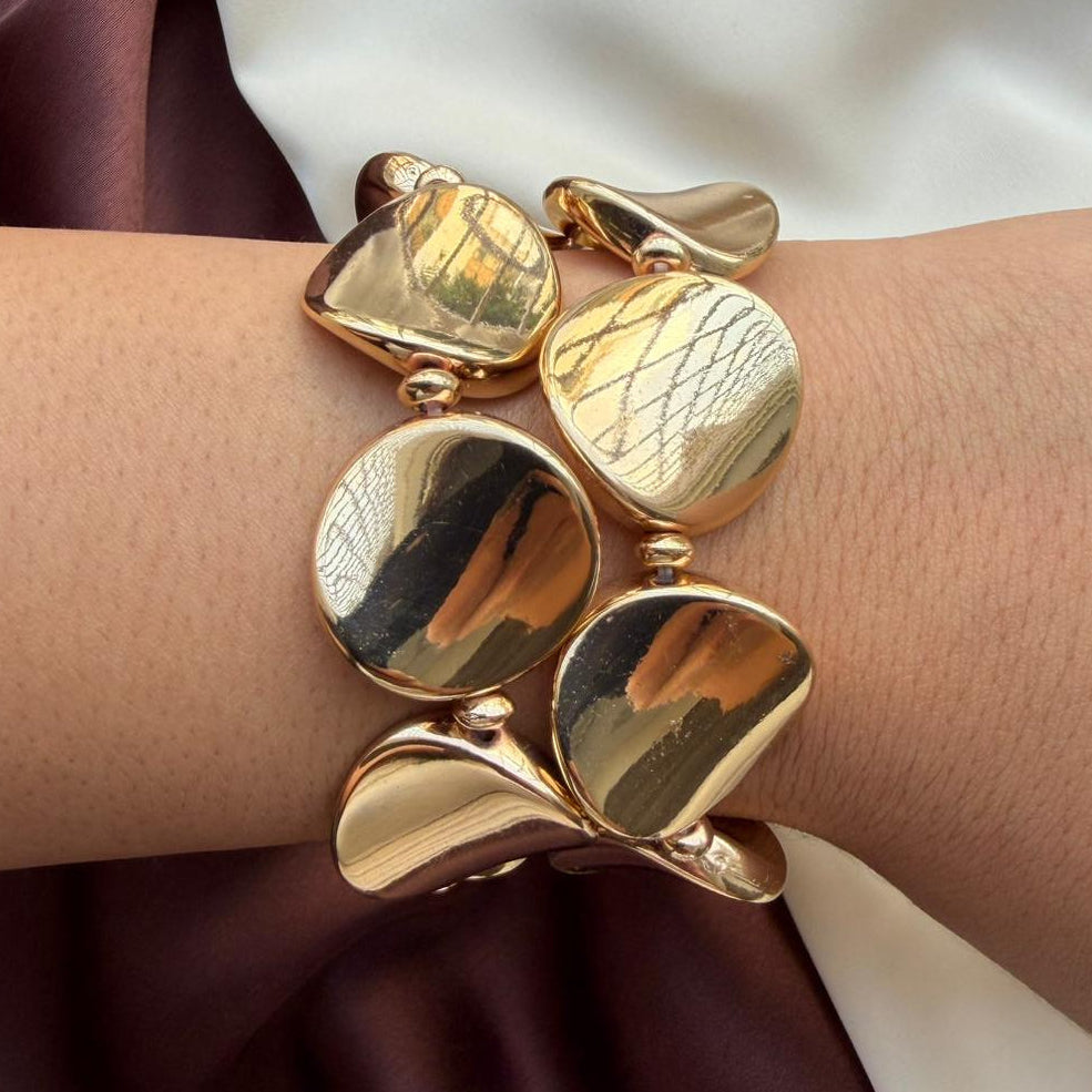 TFC Curve Coin Plated Bracelet (set of 2)