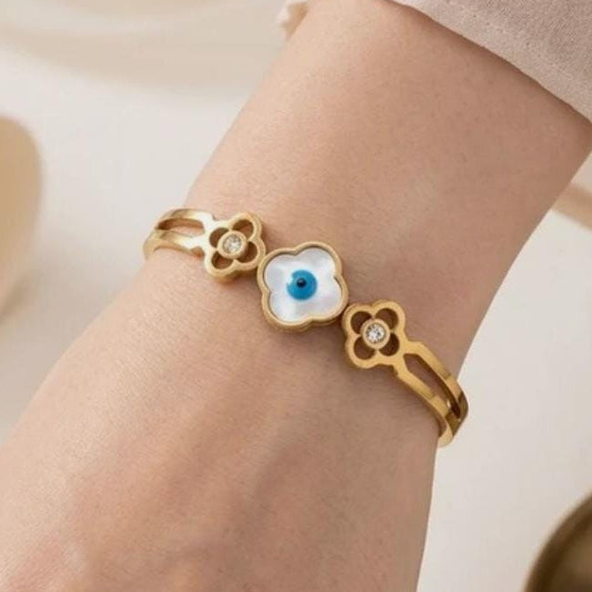 TFC Size 2.6 Evil Eye Gold Plated Bracelet