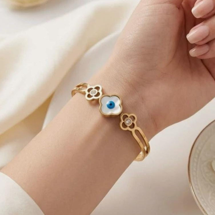 TFC Size 2.6 Evil Eye Gold Plated Bracelet