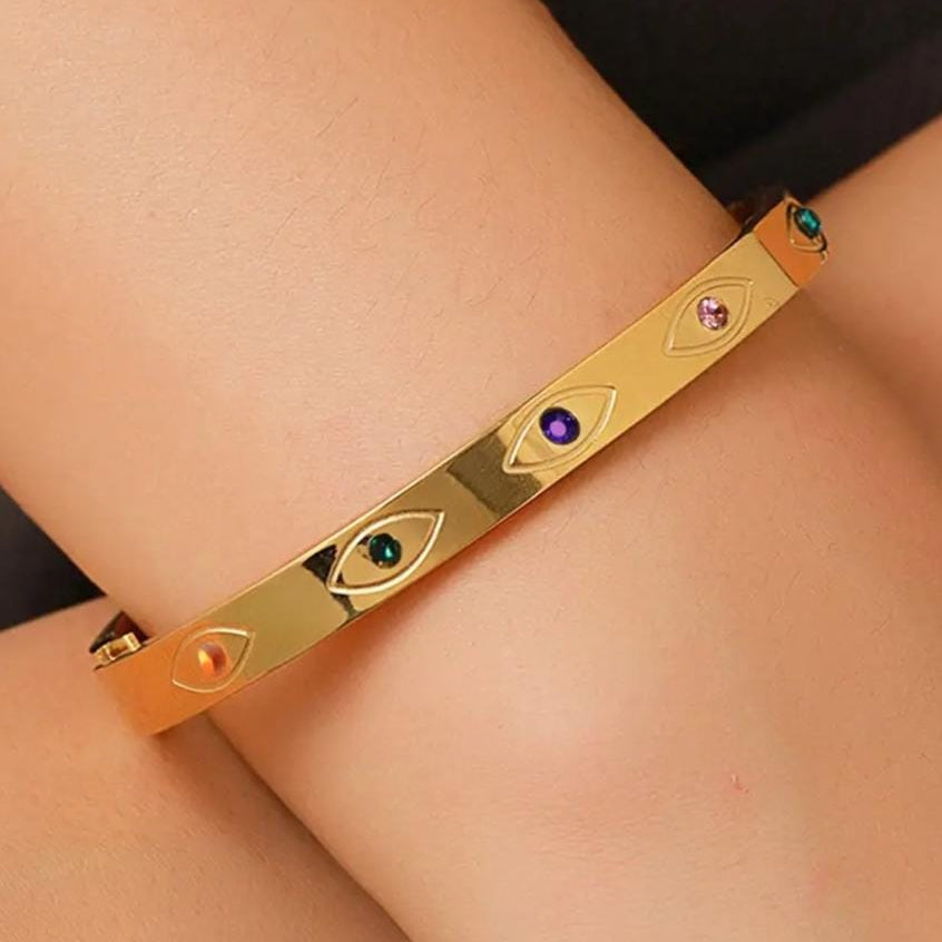 TFC Size 2.6 Colourfull Eye Gold Plated Bracelet (Copy)