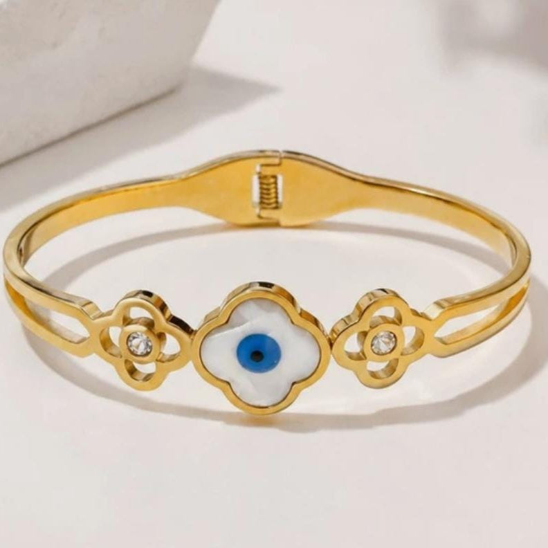 TFC Size 2.6 Evil Eye Gold Plated Bracelet