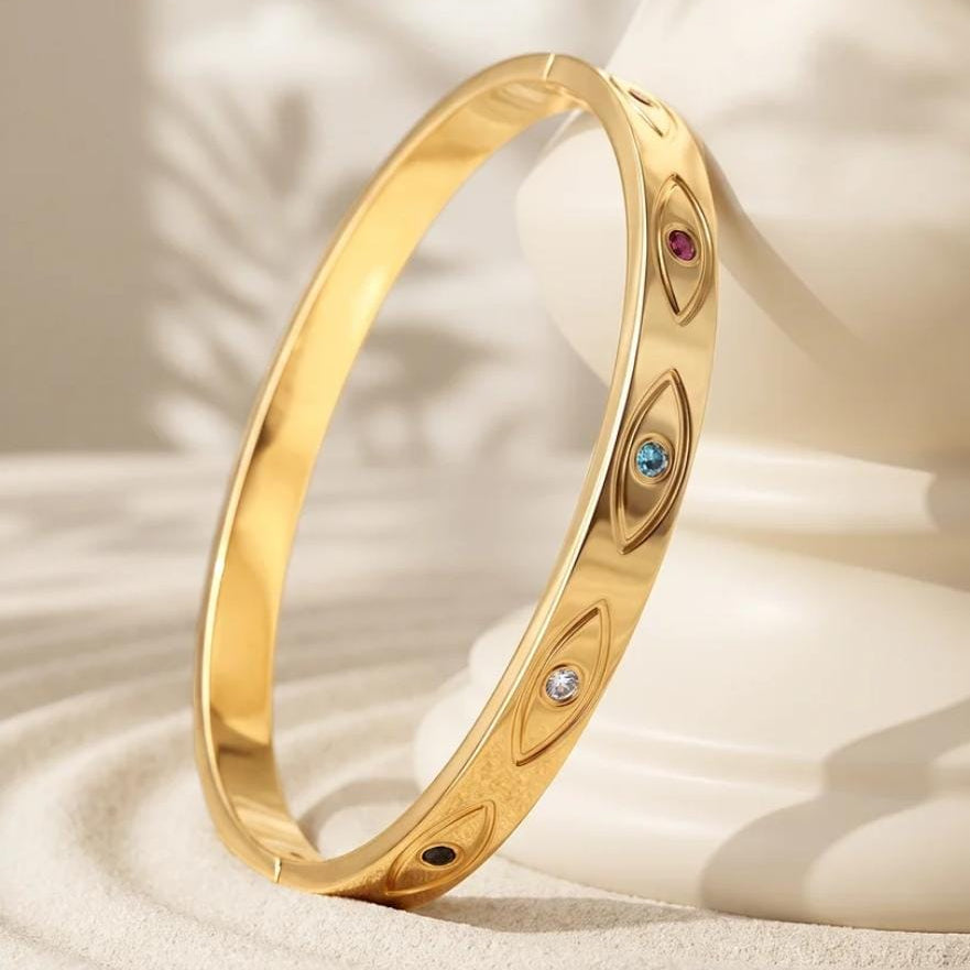 TFC Size 2.6 Colourfull Eye Gold Plated Bracelet (Copy)