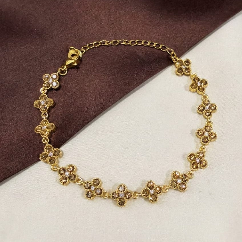 TFC Size 2.6 Golden Flower Gold Plated Bracelet