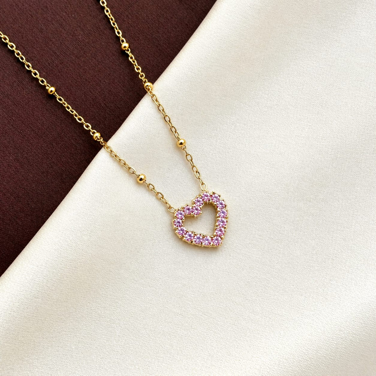 TFC Mini Stone Heart Gold Plated Pendant Necklace