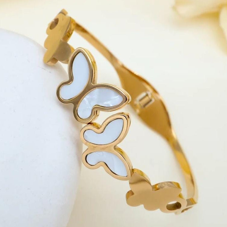 TFC Size 2.6 Dual Butterfly Gold Plated Bracelet