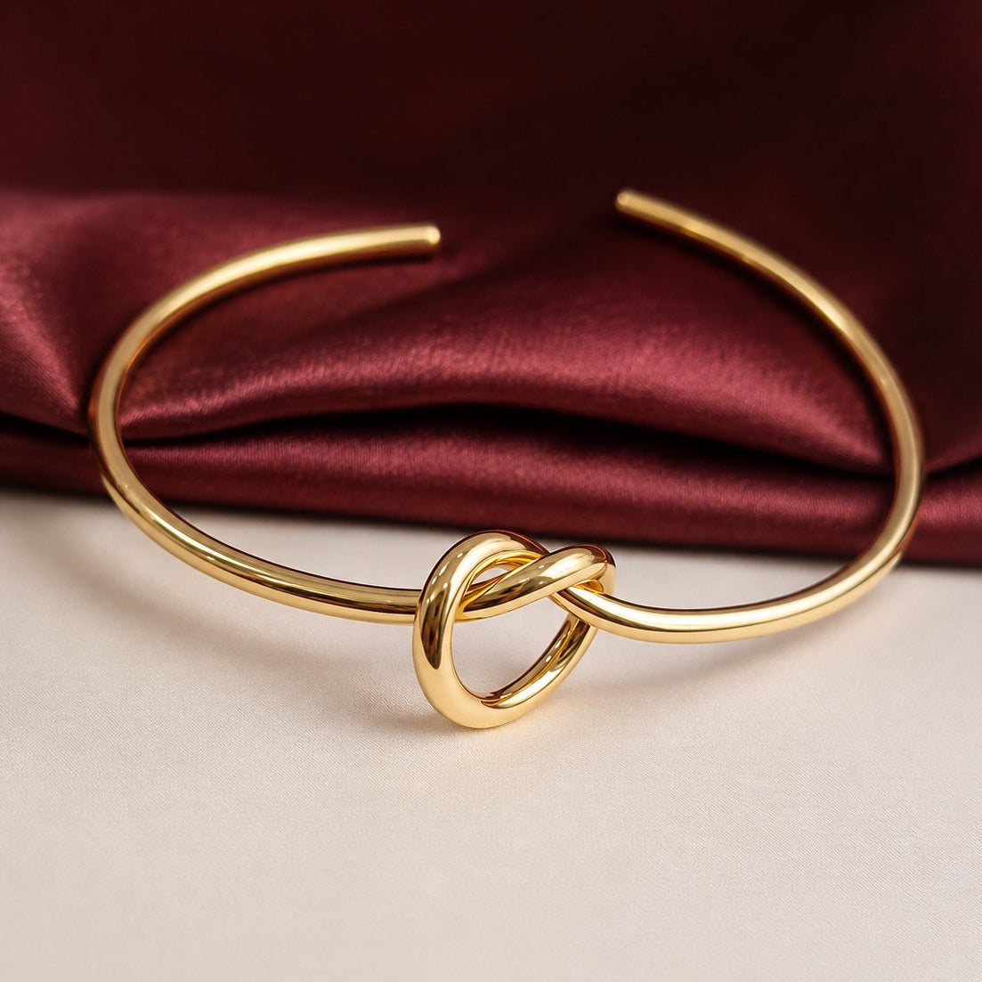 TFC Adjustable Adorable Knot Gold Plated Bracelet Cuff