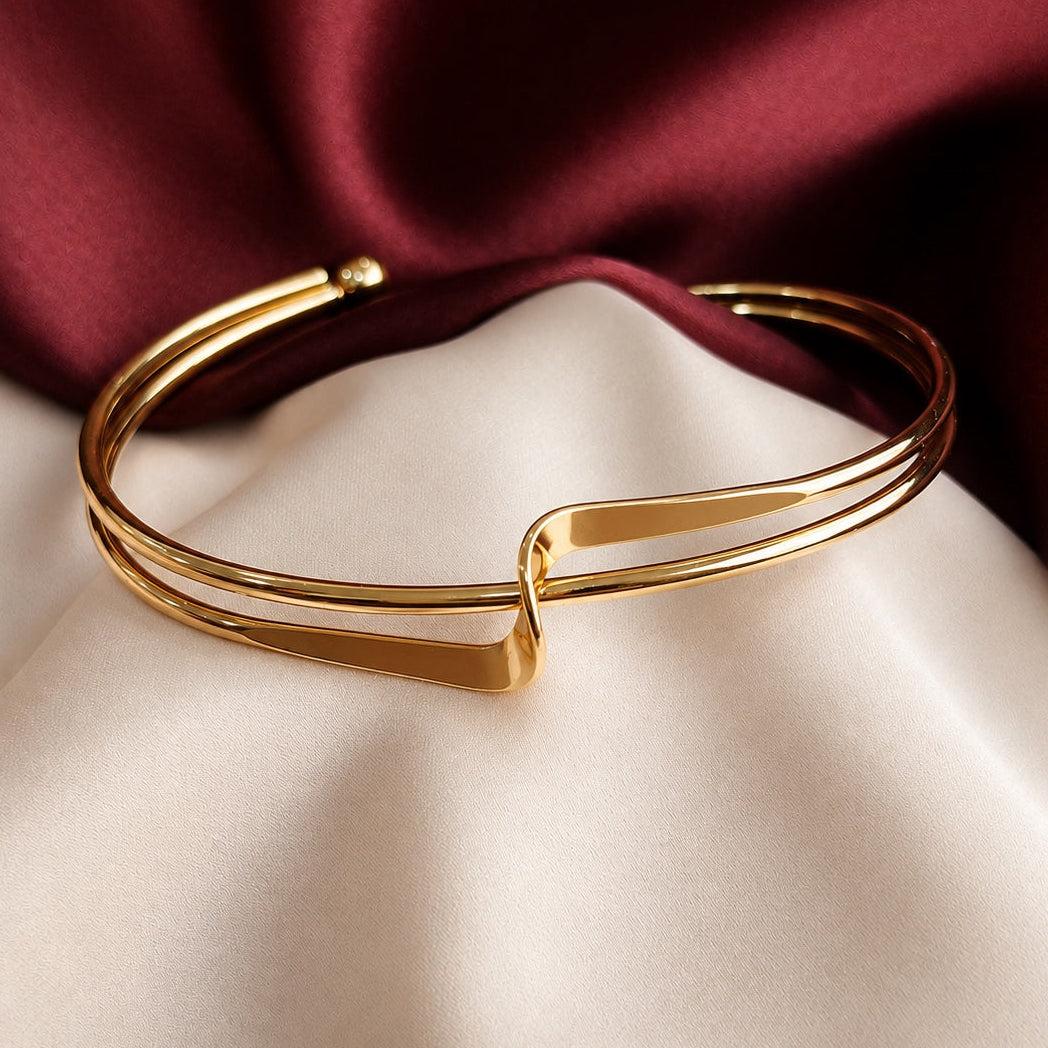 TFC Adjustable Diva Drip Gold Plated Bracelet Cuff