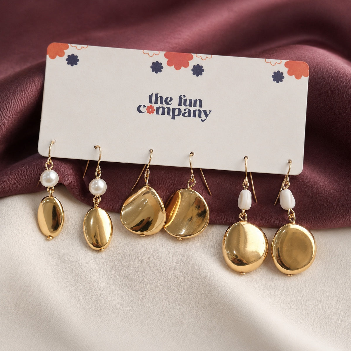 TFC Adjustable Bling Gold Plated Earrings Combo Set