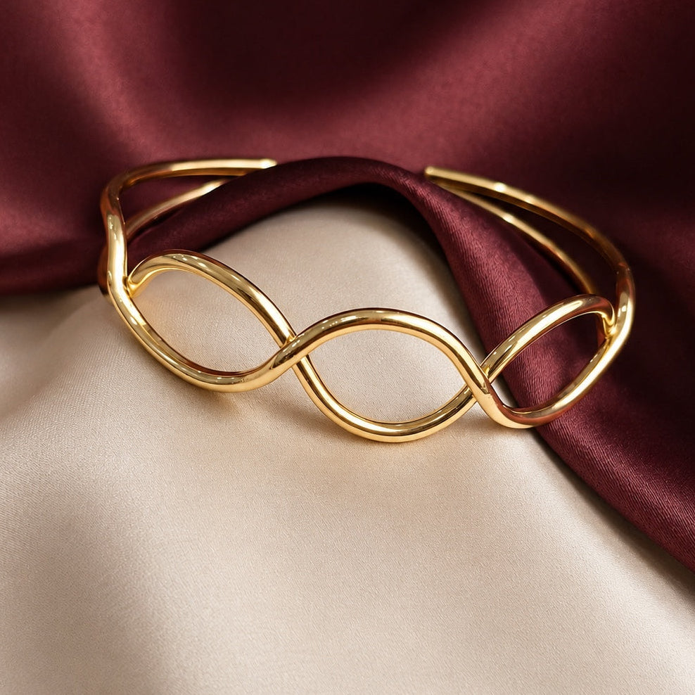 TFC Adjustable Twister Gold Plated Bracelet Cuff