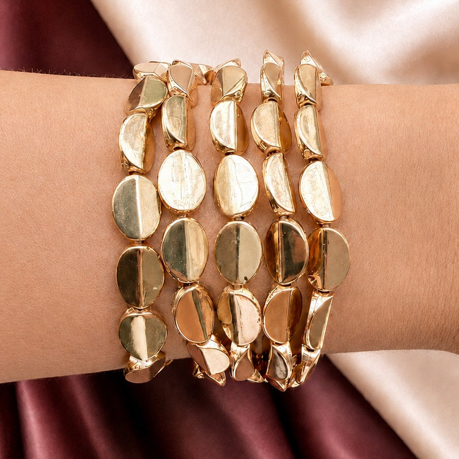 TFC Straight Curve Gold Plated Bracelet (set of 5)