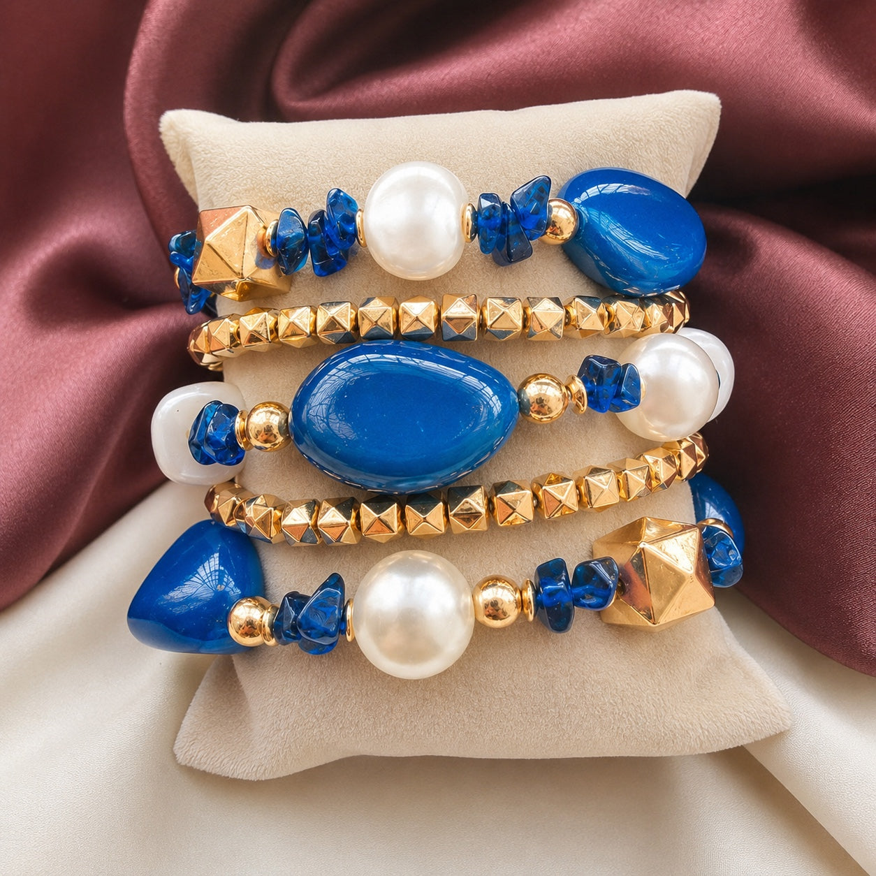 TFC Blues Gold Plated Bracelet (set of 5)