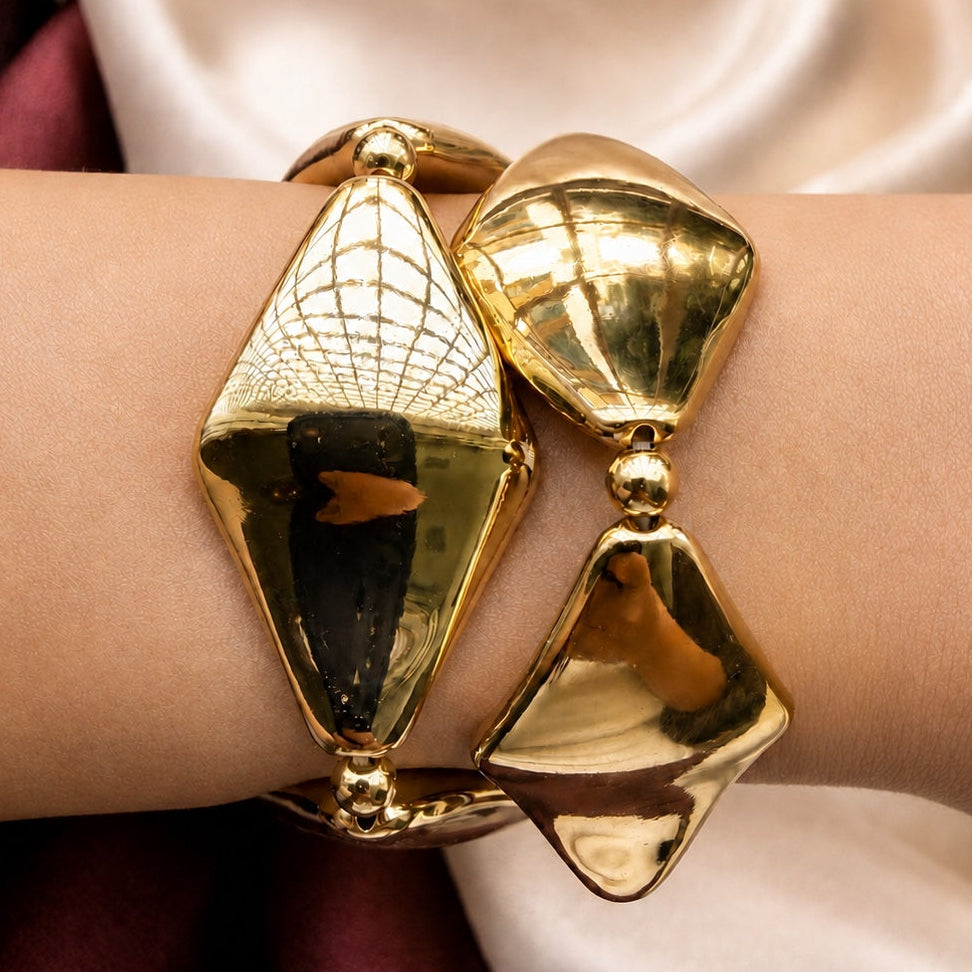 TFC Silk & Sparkle Gold Plated Bracelet (set of 2)